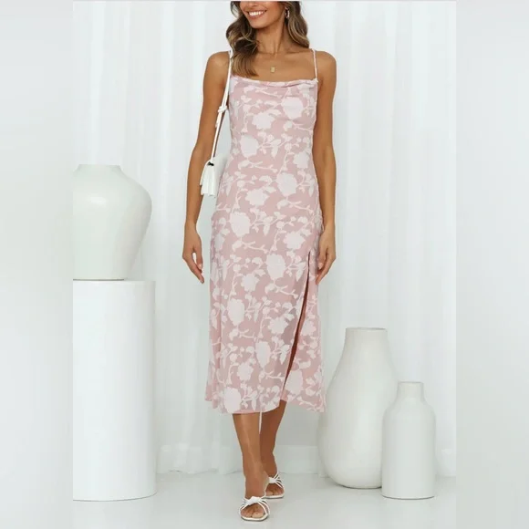 knee length dresses for ladies Alexis Midi Dress, in Rose Gold Luxe Satin, Size: Small | Show Me Your Mumu